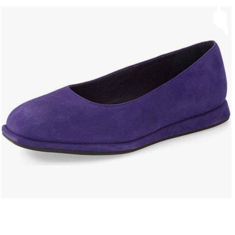 YDN Purple Soft Casual Round Toe Flats Slip On Suede Ballet Driving Work Shoes